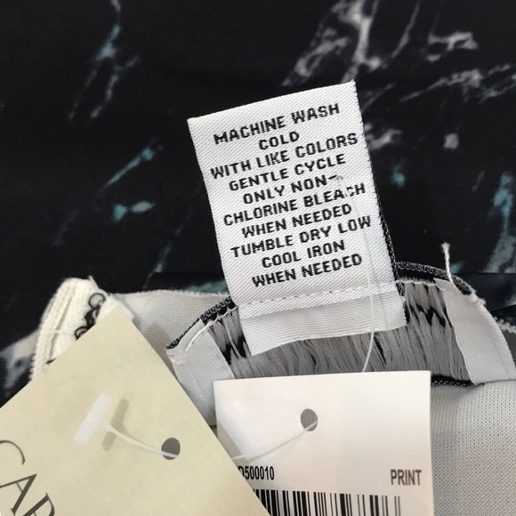 Carmen Marc Valvo Marble Print Sheath Dress - Picture 6 of 7